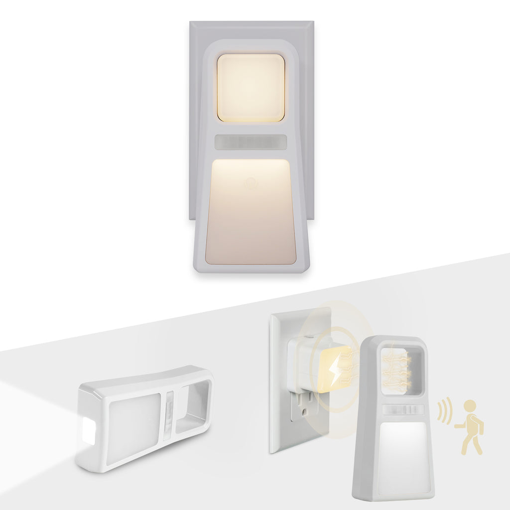 5-in-1 Power Failure Night Lights, Multifunctional Emergency Lights with Inductive Rechargeable (2-Pack)