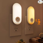 Extra Bright Motion Sensor Plug in LED Night Light with 2 Color Temperatures & 2 Brightness Levels? (2-Pack)