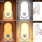 Extra Bright Motion Sensor Plug in LED Night Light with 2 Color Temperatures & 2 Brightness Levels? (2-Pack)