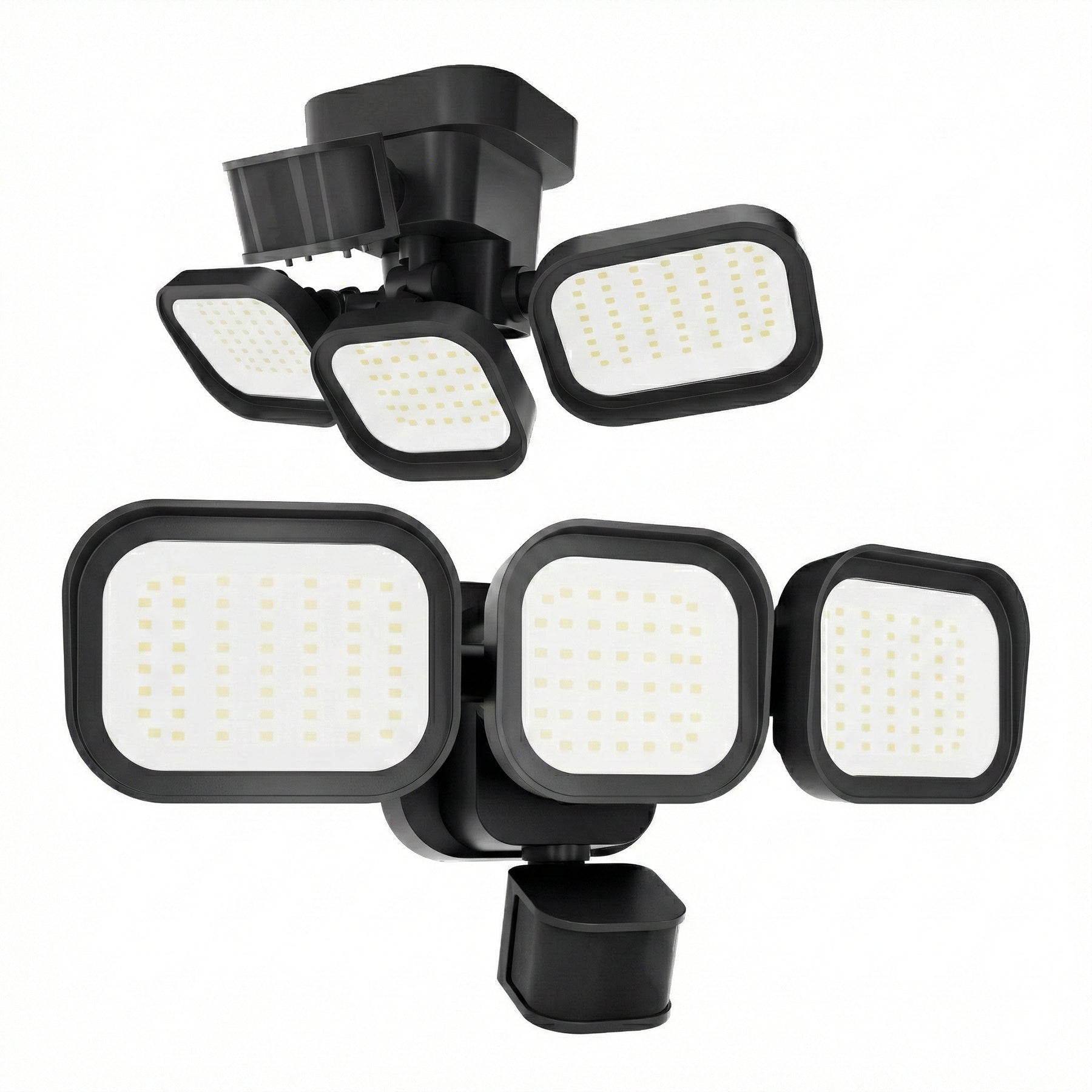 40 Watt equivalent 6500 Lumen 270 Degree Black Motion Sensing Dusk to Dawn Integrated LED Flood Light (2-Pack)