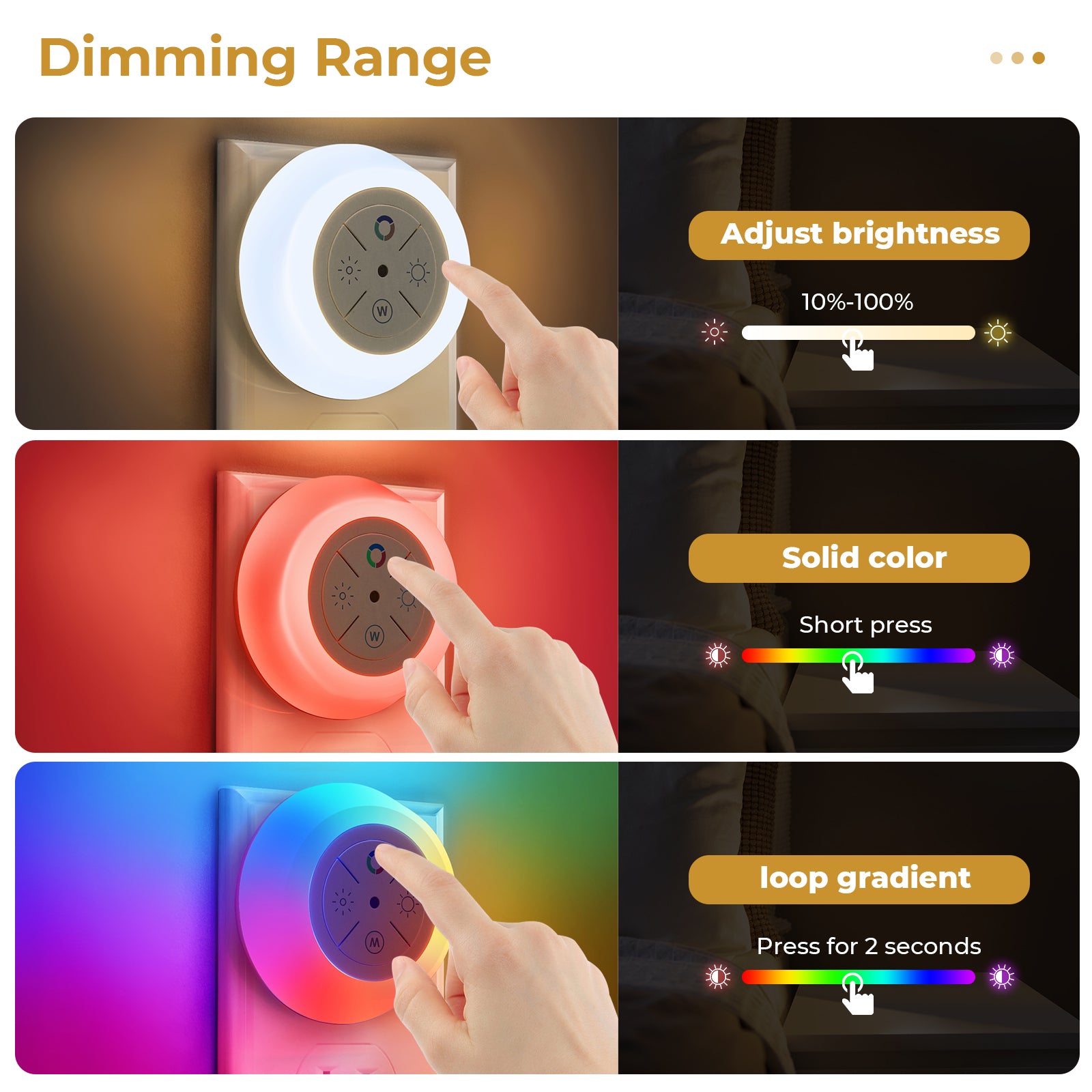 12-Color Changing Plug In LED Night Lights with Light Sensor (4-Pack)