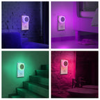 12-Color Changing Plug In LED Night Lights with Light Sensor (2-Pack)