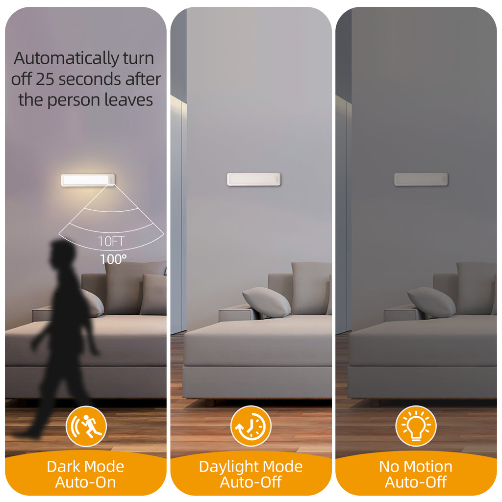7.8 "  Battery Operated Daylight White Integrated LED Under Cabinet Lights with Hook, 2-Pack