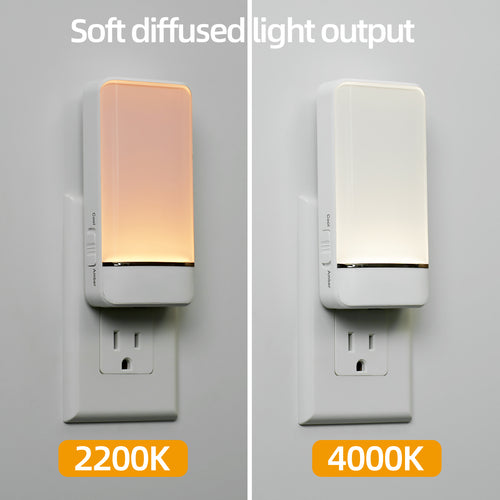LED Plug in Night Light with Invisible Motion Sensor, 2 Color Temperatures and 2 Brightness Levels? (2-Pack)