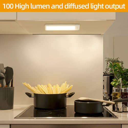 7.8 "  Battery Operated Daylight White Integrated LED Under Cabinet Lights with Hook, 2-Pack