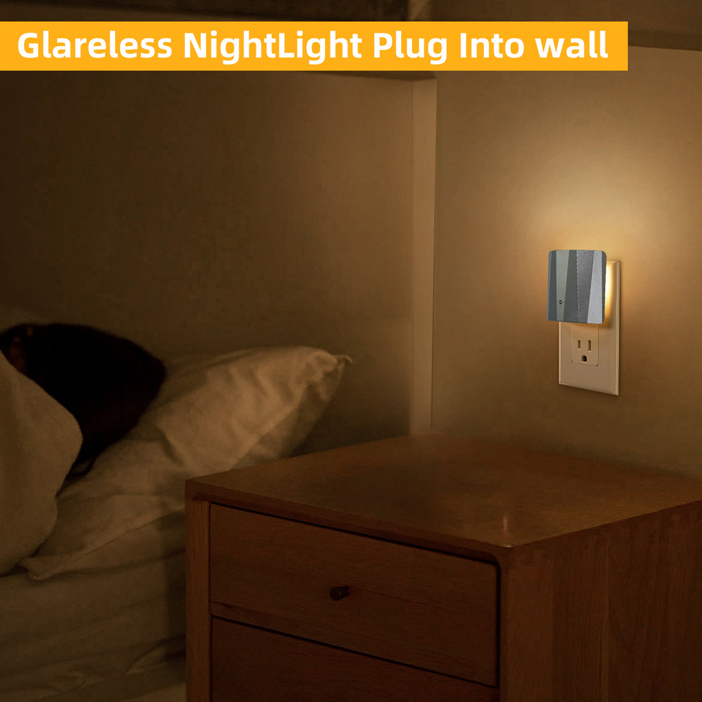 Backlit Night Lights with Light Sensor, Silver Finish (3-Pack)
