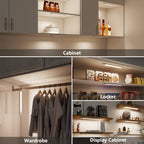 12 "  Rechargeable White Integrated LED Under Cabinet Light Motion Sensor, 4000K Dimmable with Remote Control, 3 Packs