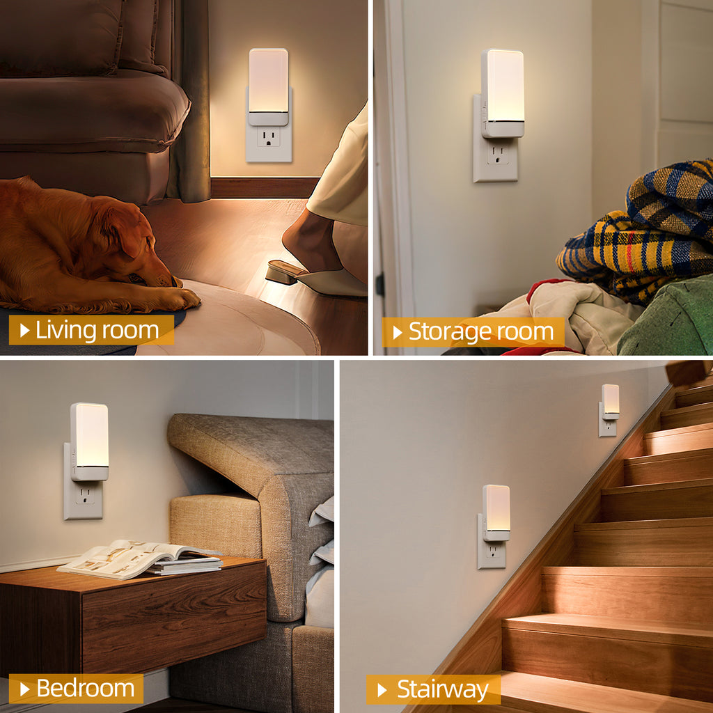 LED Plug in Night Light with Invisible Motion Sensor, 2 Color Temperatures and 2 Brightness Levels? (2-Pack)
