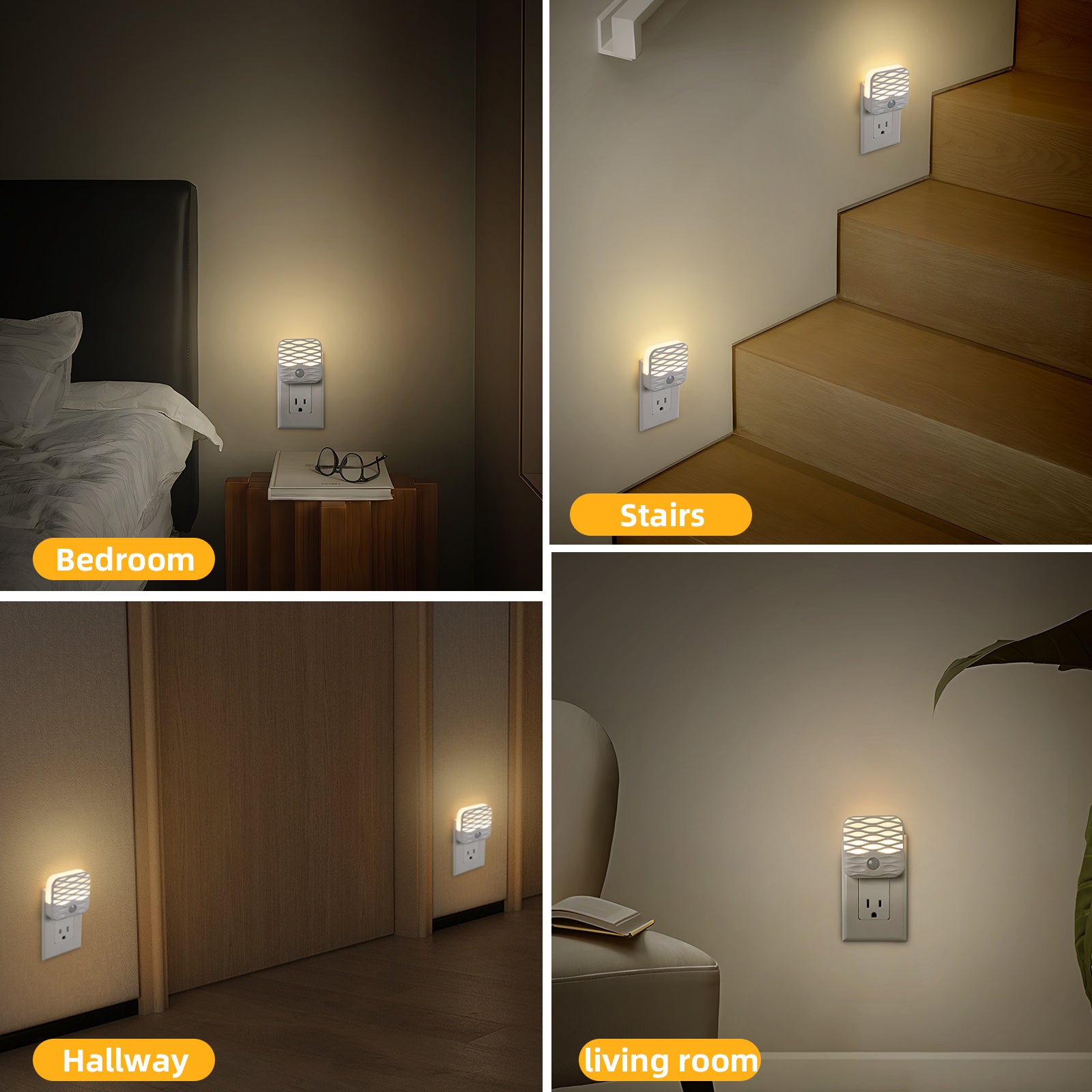 Plug In Integrated LED Night Light with Light Sensor (3-Pack)