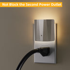 Backlit Night Lights with Light Sensor, Silver Finish (3-Pack)