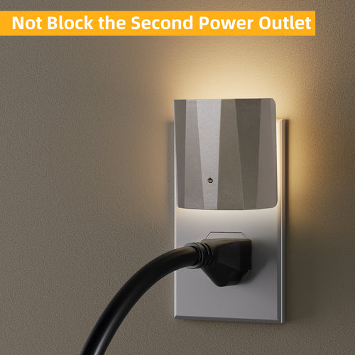 Backlit Night Lights with Light Sensor, Silver Finish (3-Pack)