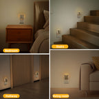 Backlit Night Lights with Light Sensor, Champagne Finish (3-Pack)