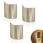 Backlit Night Lights with Light Sensor, Champagne Finish (3-Pack)